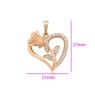 Collar Corazón Flor Rosa Cristales Oro 18k Laminado Dorado