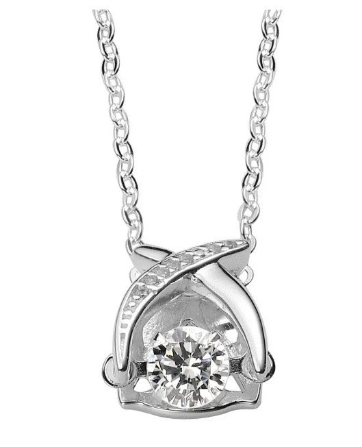Collar y Dije Enso 925 Para Mujer ESN134S Plateado