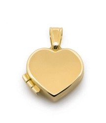 Dije Corazón Relicario Liso Oro Sólido 10k