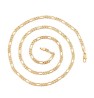 Cadena Unisex Figaro 4 MM de Grosor 50 cm Largo Oro 18K Lam Dorado