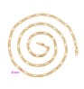 Cadena Unisex Figaro 4 MM de Grosor 50 cm Largo Oro 18K Lam Dorado