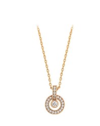 Collar y Dije Dama Cristales Austriacos Oro 14K Laminado Dorado