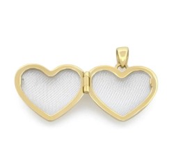 Dije Corazón Relicario Liso 1.5 cm Oro Sólido 14k