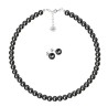 Set Collar Extensión Aretes Poste Zvezda Plata 0.925 Mujer Negro
