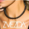 Set Collar Aretes de Poste Pulsera Zvezda Plata 0.925 Mujer Negro