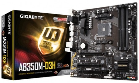 Tarjeta Madre Gigabyte micro ATX GA-AB350M-D3H, S-AM4, AMD B350, 64...