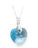 Set Collar Dije Corte Hearl Aretes Zvezda Plata 0.925 Mujer Azul cielo