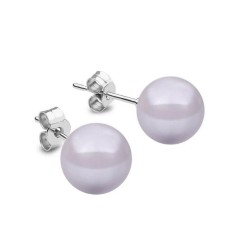 Set Collar Dije Perla Aretes Poste Zvezda Plata 0.925 Mujer Lila