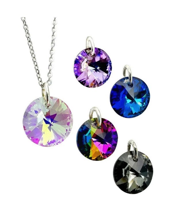 Set Collar 5 Dijes Corte Xilion Zvezda Plata 0.925 Mujer