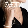 Set Collar Dije Perla Arete Pulsera Zvezda Plata 0.925 Mujer Crema