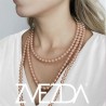 Set Collar Perlas Triple Aretes Zvezda Plata 0.925 Mujer Dorado