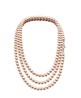 Set Collar Perlas Triple Aretes Zvezda Plata 0.925 Mujer Dorado