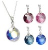 Set Collar Dijes Aretes Corte Heart Zvezda Plata 0.925 Mujer