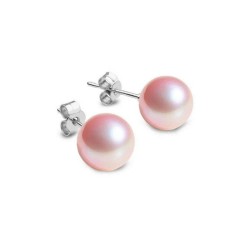 Set Collar Dije Perla Aretes Poste Zvezda Plata 0.925 Mujer Rosa claro