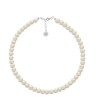 Set Collar Extensión Aretes Poste Zvezda Plata 0.925 Mujer Crema