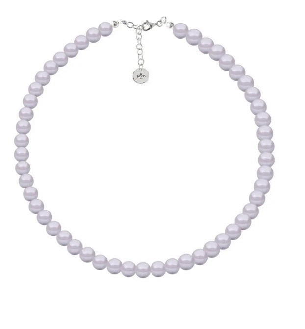 Collar Perlas de Cristal Austriacas Zvezda Plata 0.925 Mujer Lila