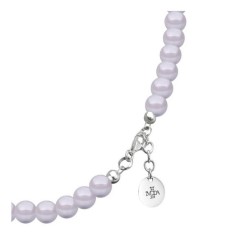 Collar Perlas de Cristal Austriacas Zvezda Plata 0.925 Mujer Lila