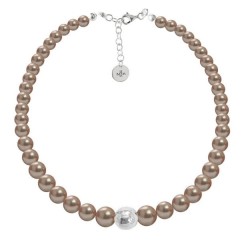 Set Collar Perlas Aretes Pulsera Zvezda Plata 0.925 Mujer Dorado
