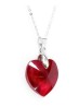 Set Collar Dije Corte Hearl Aretes Zvezda Plata 0.925 Mujer Rojo