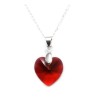 Set Collar Dije Corte Hearl Aretes Zvezda Plata 0.925 Mujer Rojo