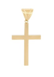 Dije Cruz Lisa 3.0 cm Oro Sólido 10k