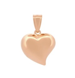 Dije Corazon Curvo Oro Rosa Sólido 14k