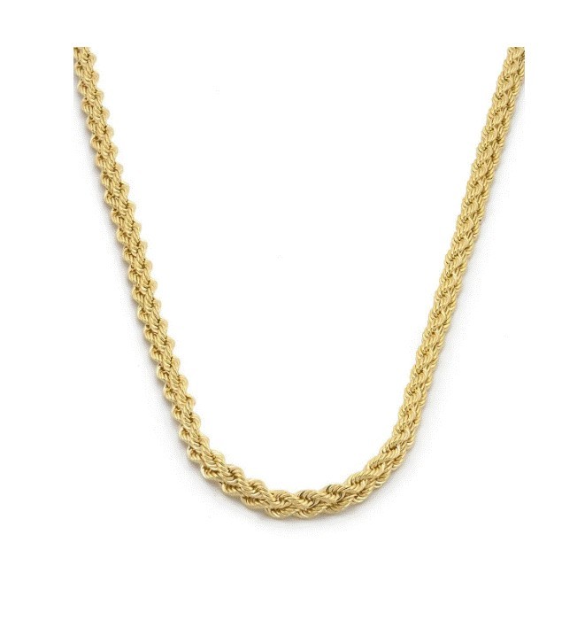 Cadena Gargantilla Dama Trenzada 3 mm Oro Sólido 14k