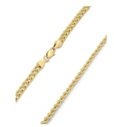 Cadena Gargantilla Dama Trenzada 3 mm Oro Sólido 14k