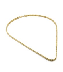 Cadena Gargantilla Dama Trenzada 3 mm Oro Sólido 14k