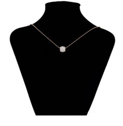 Collar y Dije Bola de Fuego Cristales Oro 18K Laminado Dorado