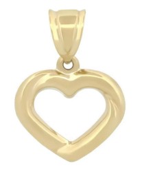 Dije Corazón Contorno Oro Sólido 10k
