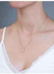 Dije Corazón Zirconias 0.9 cm Oro Sólido 10k