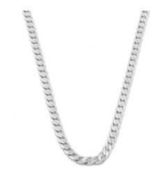 Cadena Barbada 60 Cm 3 mm Oro Blanco Sólido 14k