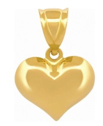 Dije Corazón Liso 1.1 cm Oro Sólido 14k