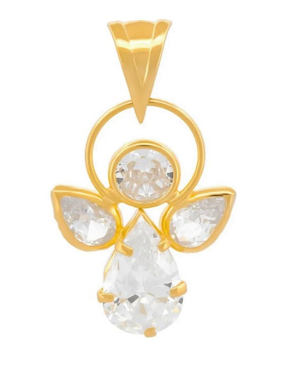 Dije Ángel Bisel 1.9 cm Oro Sólido 10k
