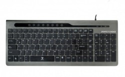 Teclado Perfect Choice Multimedia Iconic, Alámbrico, USB, Gris (Esp...