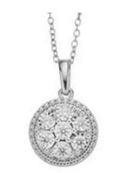 Colgante Redondo en Plata Esterlina y Diamantes Éticos .025ct