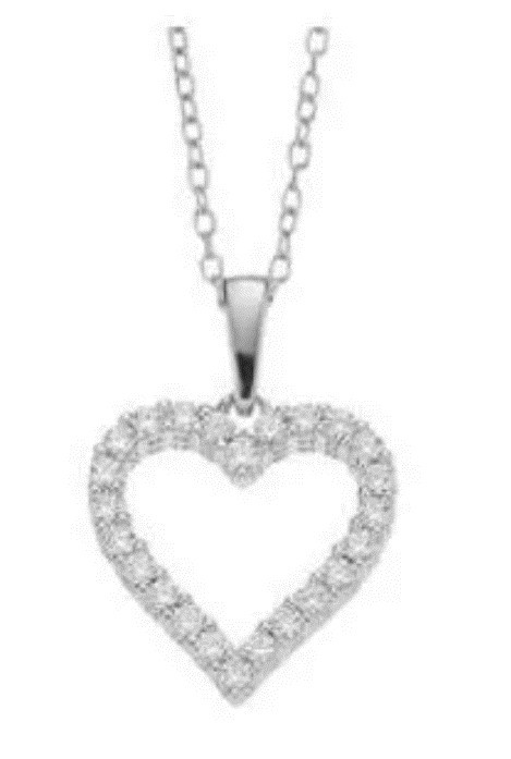 Dije Corazón en Plata Esterlina y Diamantes Éticos .025ct