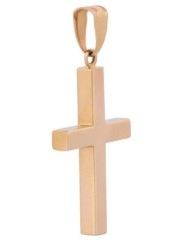 Hermoso Dije Cruz Lisa H Oro Sólido 10k
