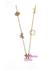 Collar Dijes Osito Oro 18k Laminado Para Regalo Dorado