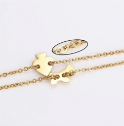 Collar Dijes Osito Oro 18k Laminado Para Regalo Dorado