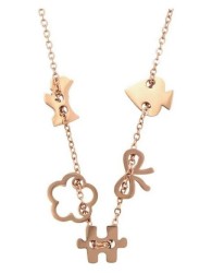 Collar Dijes Osito Oro 18k Laminado Para Regalo Rosa