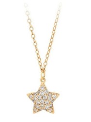 Collar Estrella con Cristales Oro 14k Laminado Juvenil