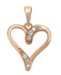 Collar Corazon Cristales Oro Rosa 14k Laminado