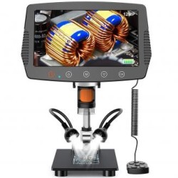 Microscopio digital LCD de 9 pulgadas, microscopio de monedas con aumento de 1000X con cámara de 12 MP, microscopio de soldadur