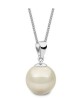Set Collar Dije Perla Aretes Poste Zvezda Plata 0.925 Mujer Crema