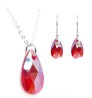 Collar y Aretes Leaves Rojo plata .925 Zvezda