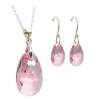 Collar y Aretes Leaves Rosa Claro plata .925 Zvezda