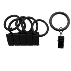 7 PK DE ANILLOS DE METAL C-CLIP NEGRO GRABER