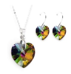 Collar y Aretes Heart Multicolor plata .925 Zvezda